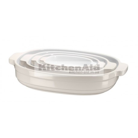 Набор керамических кастрюль KitcheAid KBLR04NSAC | Кремовый, 4 шт в наборе